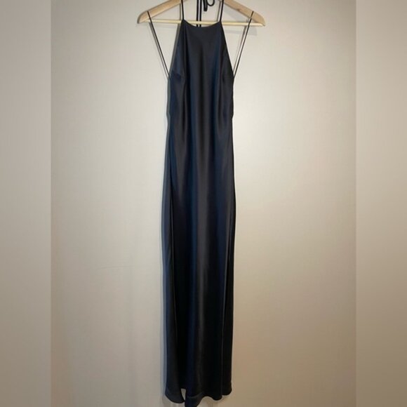 NEW Reformation Jeany Silk Long Dress Backless Formal Wedding Black | Size XS - Picture 6 of 10